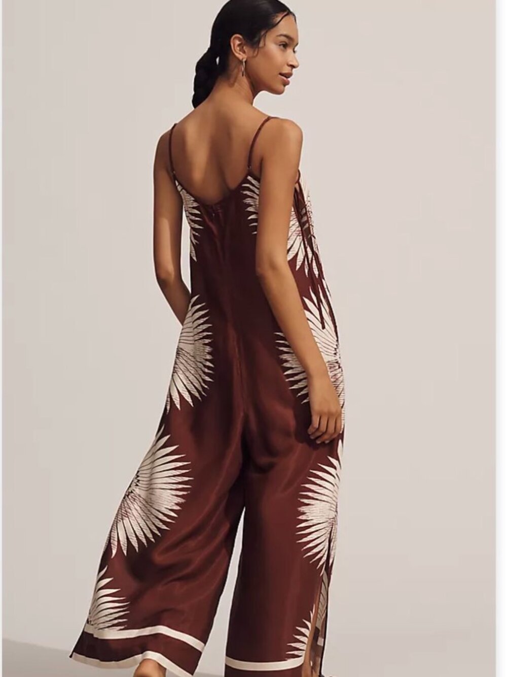 By Anthropologie Printed Wide-Leg Jumpsuit – Size Medium